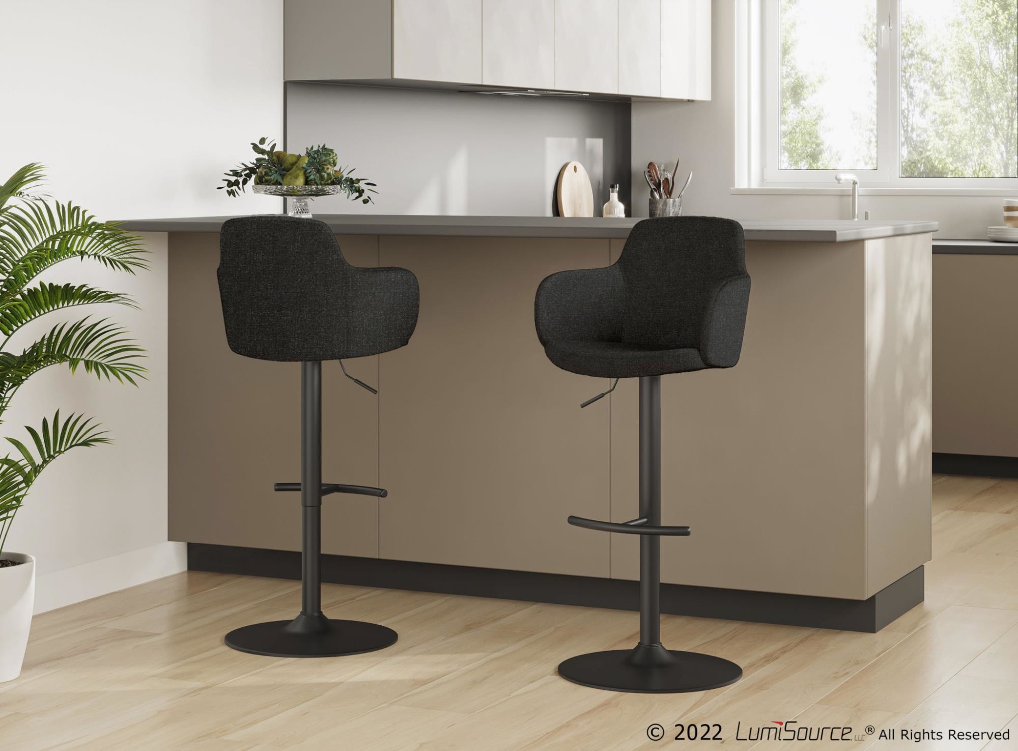 Boyne Industrial Dark Grey Swivel Barstools (Set of 3) 1 Boyne Industrial Dark Grey Swivel Barstools (Set of 3)