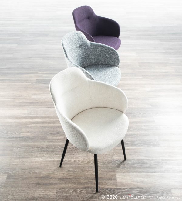 Boyne Industrial Purple Noise Fabric Black Metal Accent Chair 1