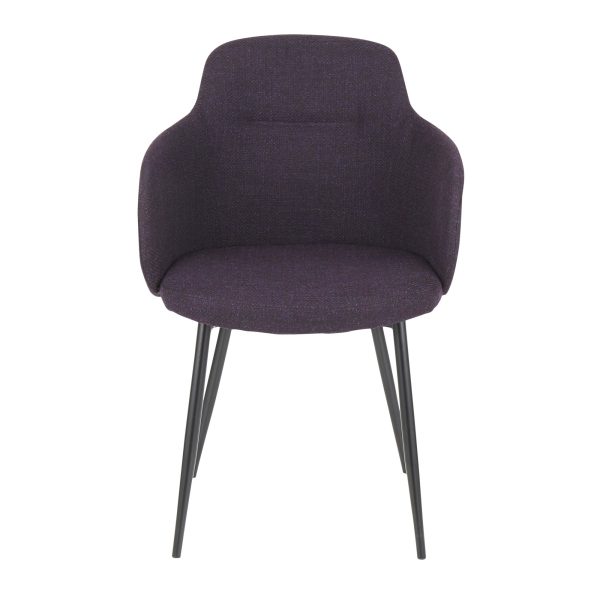 Boyne Industrial Purple Noise Fabric Black Metal Accent Chair 7