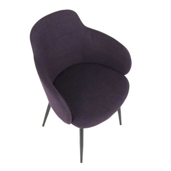 Boyne Industrial Purple Noise Fabric Black Metal Accent Chair 8