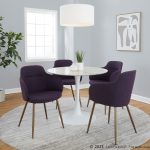 Boyne Purple Fabric Antique Copper Contemporary Accent Chairs (Set of 2)