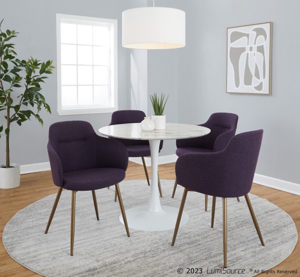 Boyne Purple Fabric Antique Copper Contemporary Accent Chairs Set of 2 1