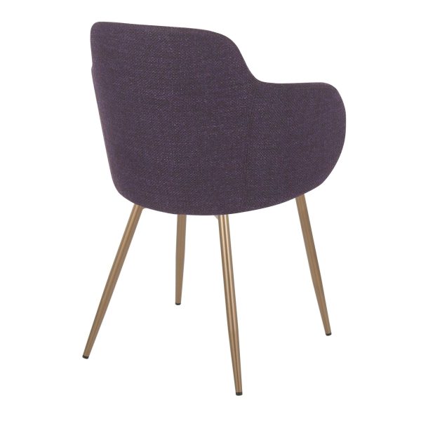 Boyne Purple Fabric Antique Copper Contemporary Accent Chairs Set of 2 5