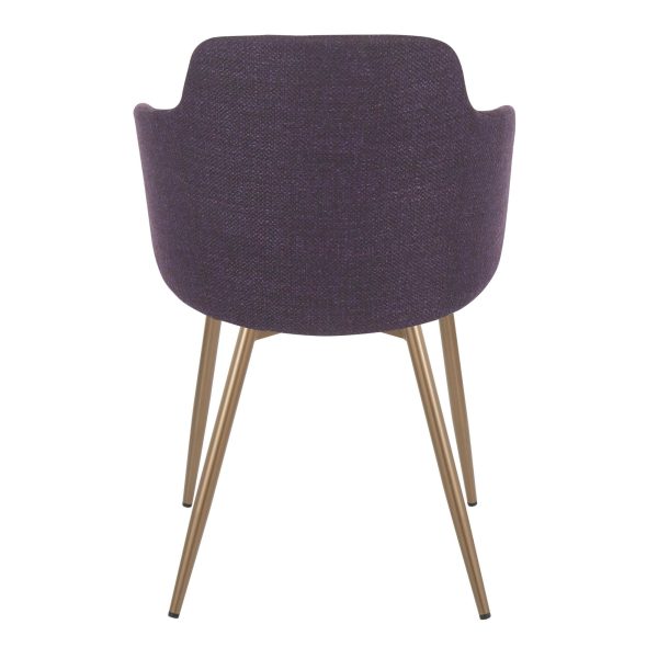Boyne Purple Fabric Antique Copper Contemporary Accent Chairs Set of 2 6