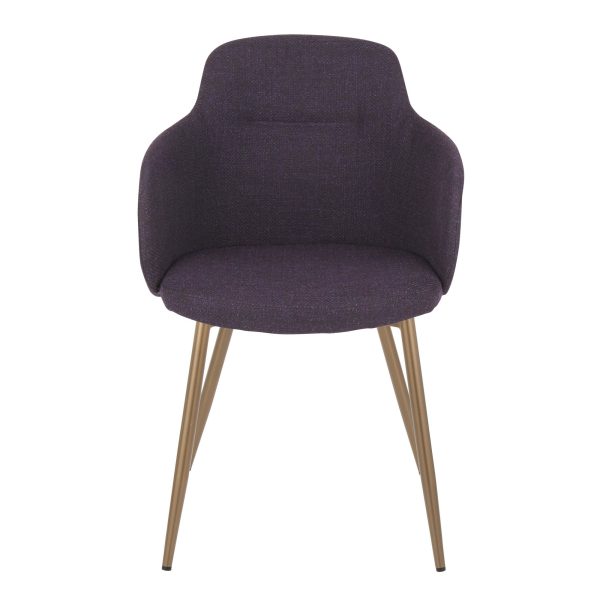 Boyne Purple Fabric Antique Copper Contemporary Accent Chairs Set of 2 7