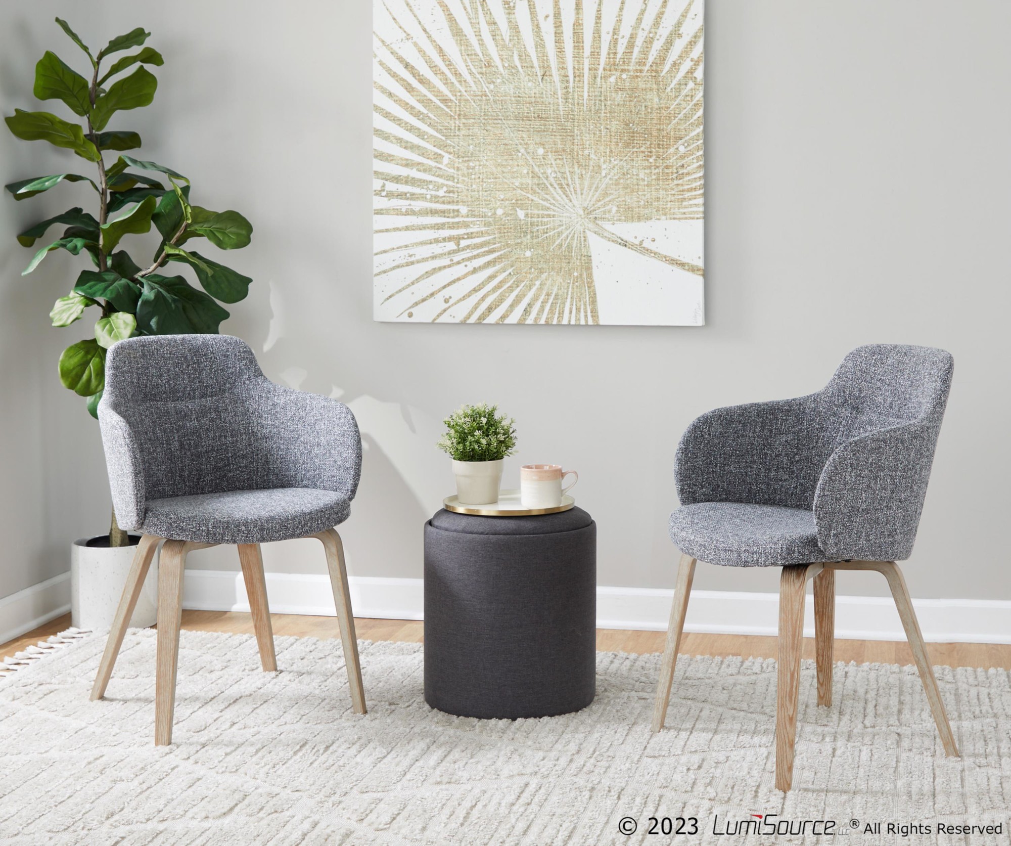 Boyne Whitewashed Wood Grey Contemporary Dining/Accent Chairs (Set of 2) 2 Boyne Whitewashed Wood Grey Contemporary Dining/Accent Chairs (Set of 2) - Image 2