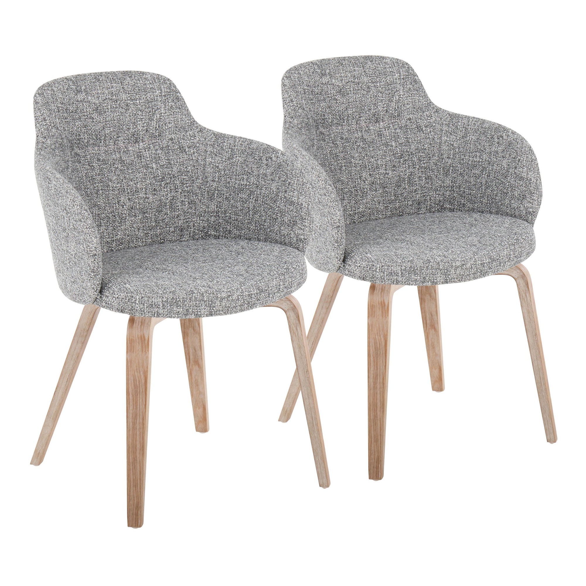 Boyne Whitewashed Wood Grey Contemporary Dining/Accent Chairs (Set of 2) 3 Boyne Whitewashed Wood Grey Contemporary Dining/Accent Chairs (Set of 2) - Image 3