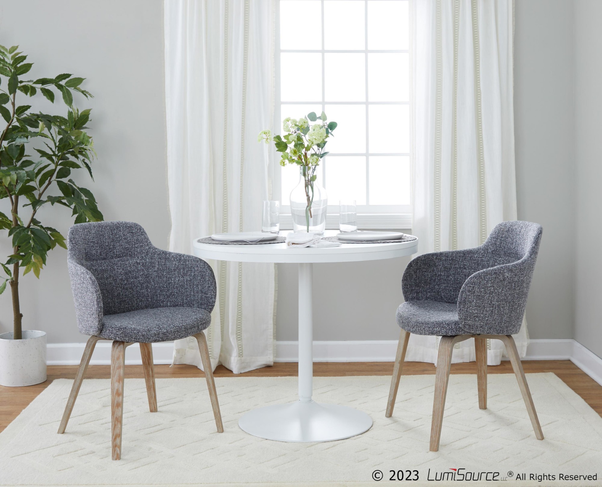 Boyne Whitewashed Wood Grey Contemporary Dining/Accent Chairs (Set of 2) 1 Boyne Whitewashed Wood Grey Contemporary Dining/Accent Chairs (Set of 2)