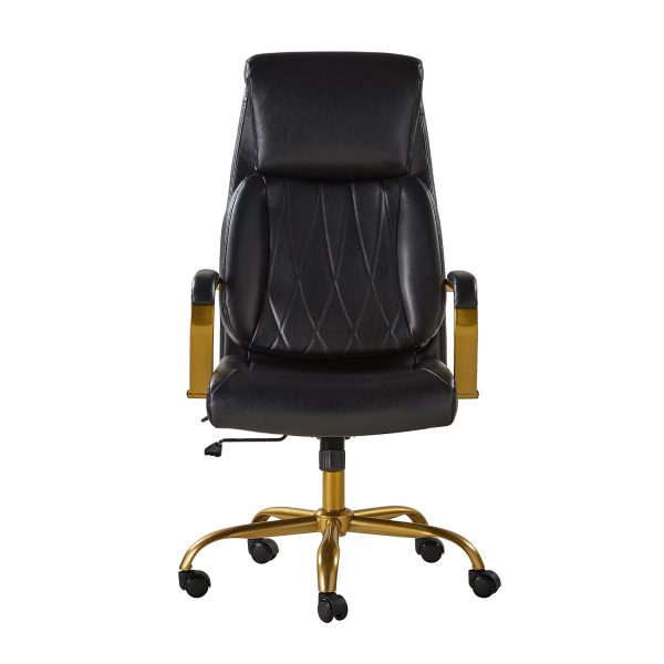 Bradford Black Vegan Leather Ergonomic Office Chair Airbag Lumbar Support 1