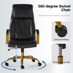 Bradford Black Vegan Leather Ergonomic Office Chair Airbag Lumbar Support 10 Bradford Black Vegan Leather Ergonomic Office Chair Airbag Lumbar Support