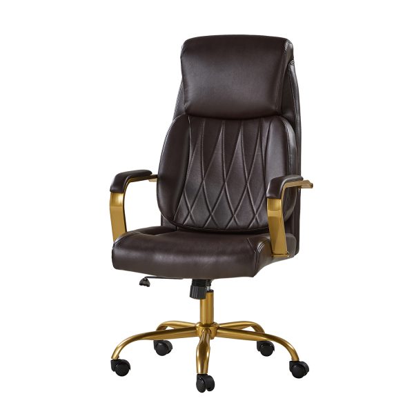 Bradford Brown Vegan Leather Airbag Lumbar Support Office Chair 1
