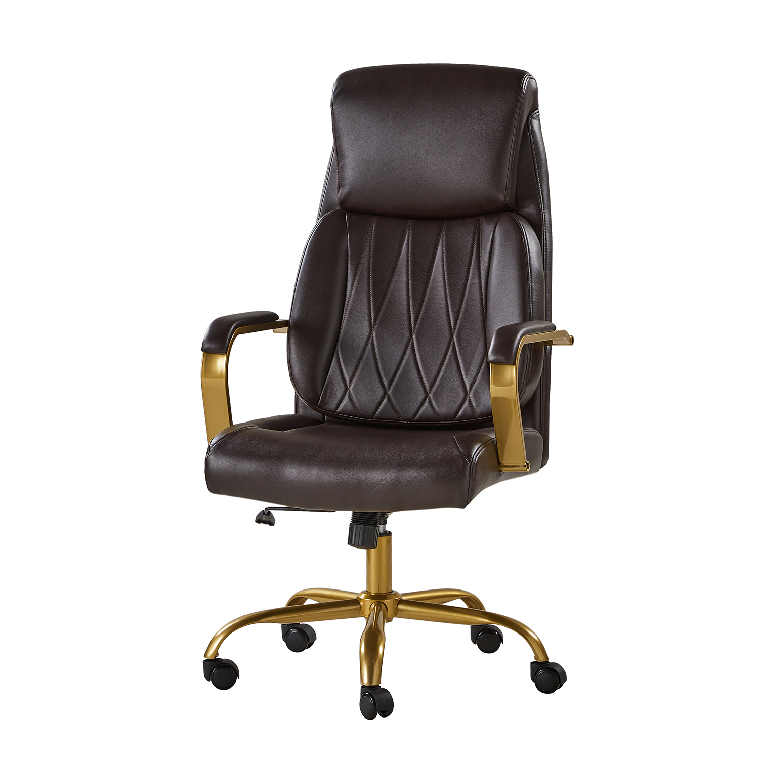 Bradford Brown Vegan Leather Airbag Lumbar Support Office Chair 2 Bradford Brown Vegan Leather Airbag Lumbar Support Office Chair - Image 2