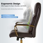 Bradford Brown Vegan Leather Airbag Lumbar Support Office Chair 9 Bradford Brown Vegan Leather Airbag Lumbar Support Office Chair