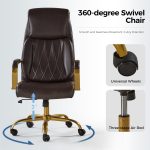 Bradford Brown Vegan Leather Airbag Lumbar Support Office Chair 10 Bradford Brown Vegan Leather Airbag Lumbar Support Office Chair