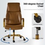 Bradford Camel Vegan Leather Airbag Lumbar Ergonomic Office Chair 10 Bradford Camel Vegan Leather Airbag Lumbar Ergonomic Office Chair