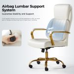 Bradford Ivory Vegan Leather Airbag Lumbar Support Office Chair 8 Bradford Ivory Vegan Leather Airbag Lumbar Support Office Chair