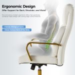 Bradford Ivory Vegan Leather Airbag Lumbar Support Office Chair 9 Bradford Ivory Vegan Leather Airbag Lumbar Support Office Chair