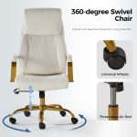 Bradford Ivory Vegan Leather Airbag Lumbar Support Office Chair 10 Bradford Ivory Vegan Leather Airbag Lumbar Support Office Chair