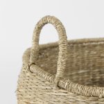 Bradley 18.1L x 18.1W x 16.0H (Set of 2) Light Brown W/Striped Seagrass Basket W/ Handles