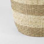 Bradley 18.1L x 18.1W x 16.0H (Set of 2) Light Brown W/Striped Seagrass Basket W/ Handles