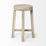 Brahma 26" Total Height White Washed Wood Stool