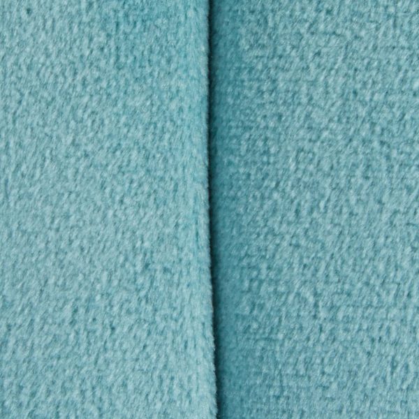 Braided 16 Inch Round Ice Blue Velvet Contemporary Ottoman 3