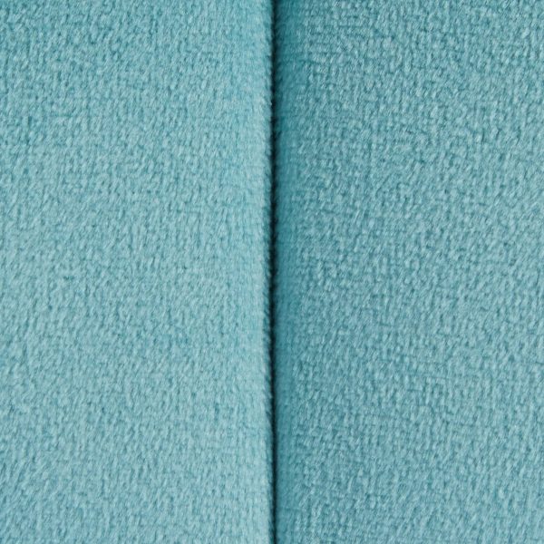 Braided 24 Ice Blue Velvet Contemporary Round Ottoman 3