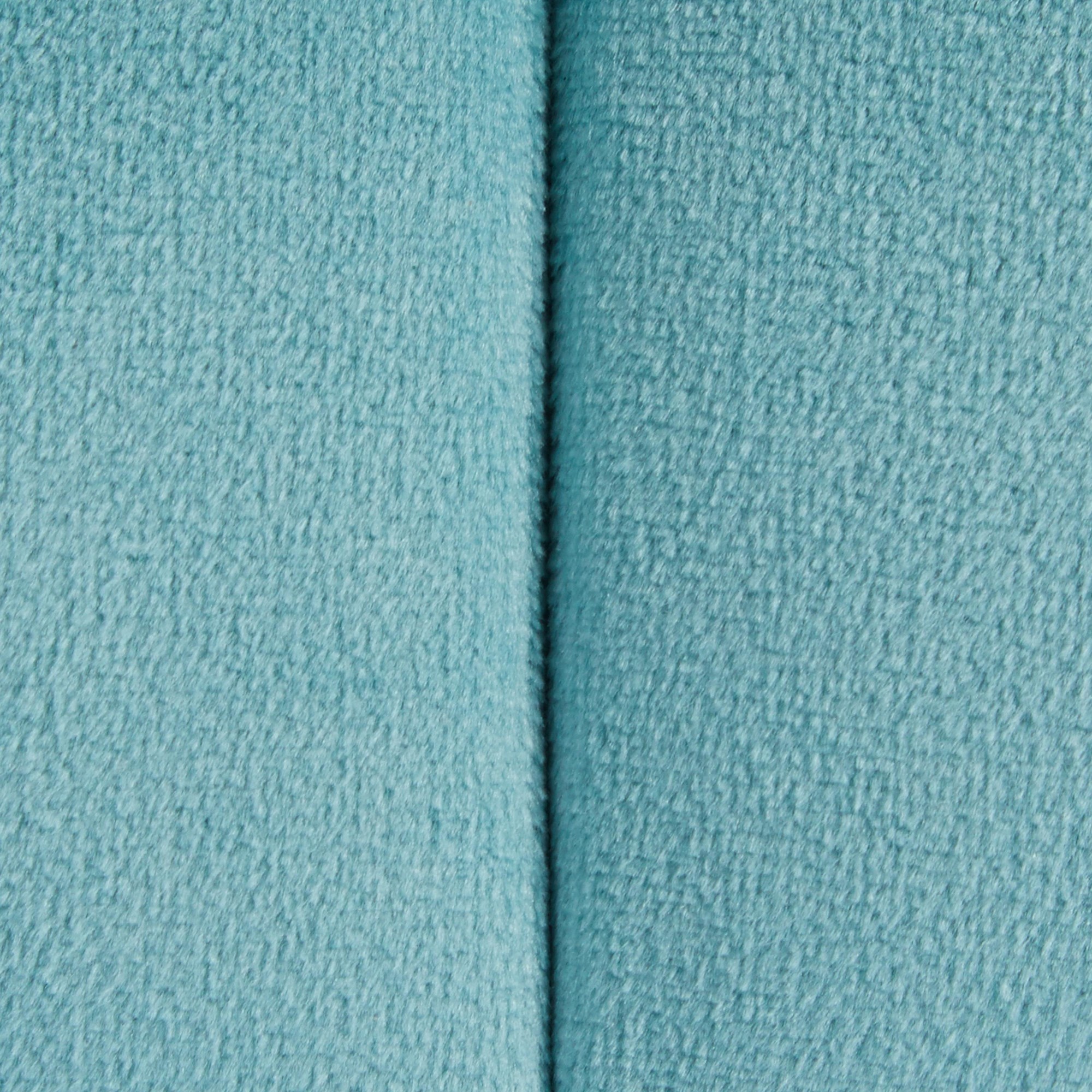 Braided 24 Ice Blue Velvet Contemporary Round Ottoman 4 Braided 24 Ice Blue Velvet Contemporary Round Ottoman - Image 4