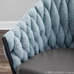 Braided Matisse Contemporary Accent Chair Black Metal Grey Blue