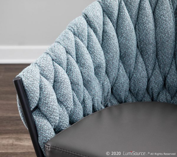 Braided Matisse Contemporary Accent Chair Black Metal Grey Blue 1
