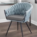 Braided Matisse Contemporary Accent Chair Black Metal Grey Blue