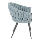 Braided Matisse Contemporary Accent Chair Black Metal Grey Blue