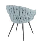 Braided Matisse Contemporary Accent Chair Black Metal Grey Blue