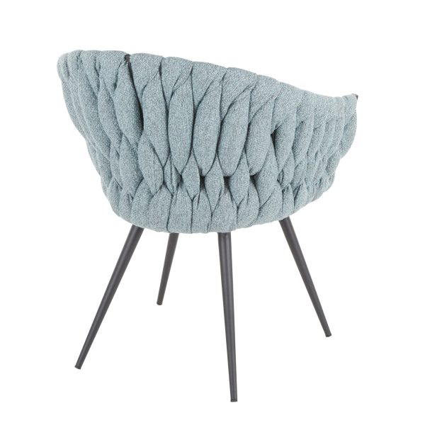 Braided Matisse Contemporary Accent Chair Black Metal Grey Blue 4