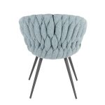 Braided Matisse Contemporary Accent Chair Black Metal Grey Blue