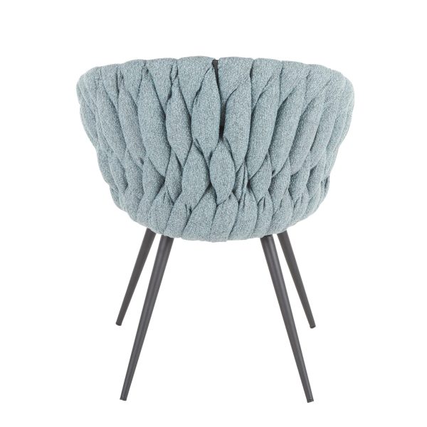 Braided Matisse Contemporary Accent Chair Black Metal Grey Blue 5