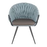 Braided Matisse Contemporary Accent Chair Black Metal Grey Blue