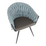 Braided Matisse Contemporary Accent Chair Black Metal Grey Blue