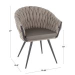 Braided Matisse Contemporary Accent Chair Black Metal Grey Blue
