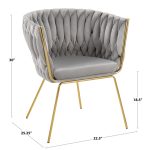 Braided Renee Gold and Green Velvet Contemporary Accent Chair 23 Braided Renee Gold and Green Velvet Contemporary Accent Chair