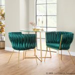 Braided Renee Gold and Green Velvet Contemporary Accent Chair 16 Braided Renee Gold and Green Velvet Contemporary Accent Chair
