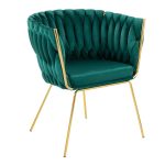Braided Renee Gold and Green Velvet Contemporary Accent Chair 17 Braided Renee Gold and Green Velvet Contemporary Accent Chair