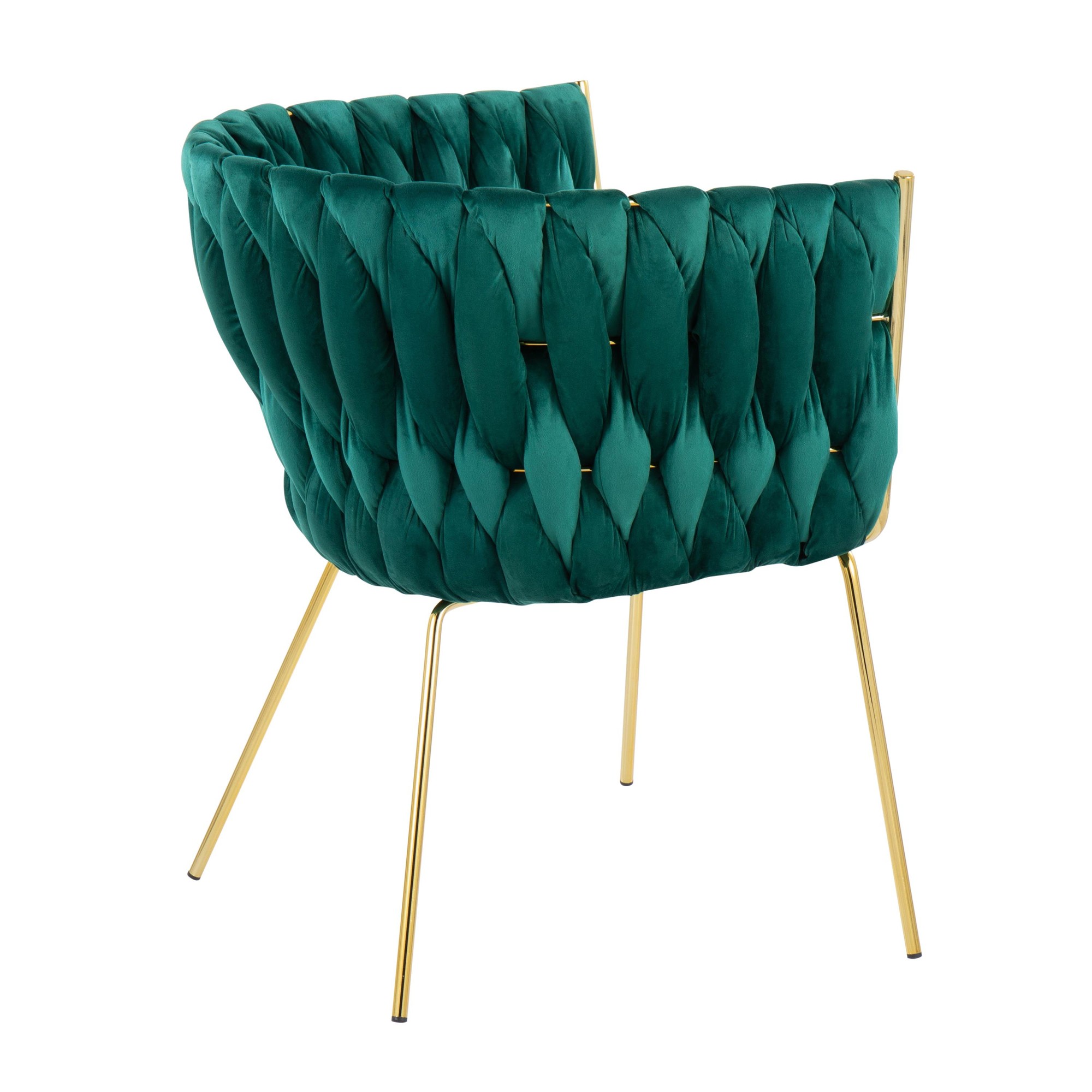 Braided Renee Gold and Green Velvet Contemporary Accent Chair 7 Braided Renee Gold and Green Velvet Contemporary Accent Chair - Image 7