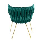 Braided Renee Gold and Green Velvet Contemporary Accent Chair 20 Braided Renee Gold and Green Velvet Contemporary Accent Chair