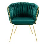 Braided Renee Gold and Green Velvet Contemporary Accent Chair 21 Braided Renee Gold and Green Velvet Contemporary Accent Chair