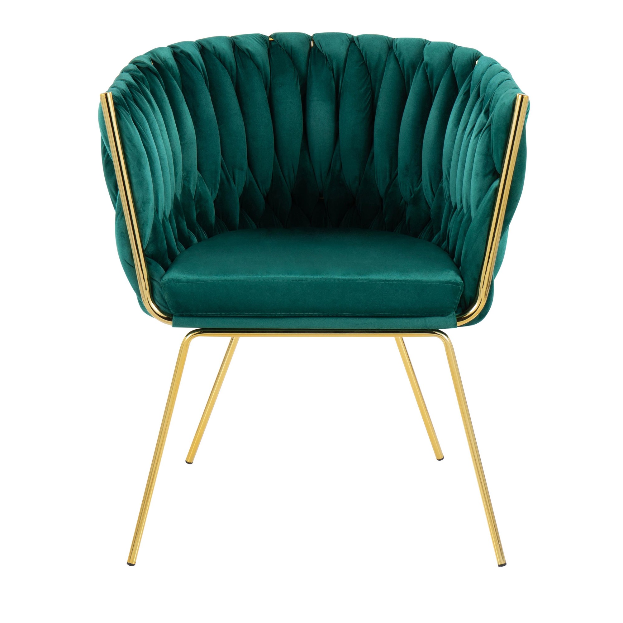Braided Renee Gold and Green Velvet Contemporary Accent Chair 9 Braided Renee Gold and Green Velvet Contemporary Accent Chair - Image 9