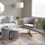 Braided Renee Silver Velvet Gold Metal Contemporary Swivel Accent Chair 12 Braided Renee Silver Velvet Gold Metal Contemporary Swivel Accent Chair
