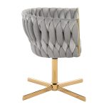 Braided Renee Silver Velvet Gold Metal Contemporary Swivel Accent Chair 15 Braided Renee Silver Velvet Gold Metal Contemporary Swivel Accent Chair