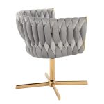 Braided Renee Silver Velvet Gold Metal Contemporary Swivel Accent Chair 16 Braided Renee Silver Velvet Gold Metal Contemporary Swivel Accent Chair