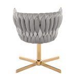 Braided Renee Silver Velvet Gold Metal Contemporary Swivel Accent Chair 17 Braided Renee Silver Velvet Gold Metal Contemporary Swivel Accent Chair